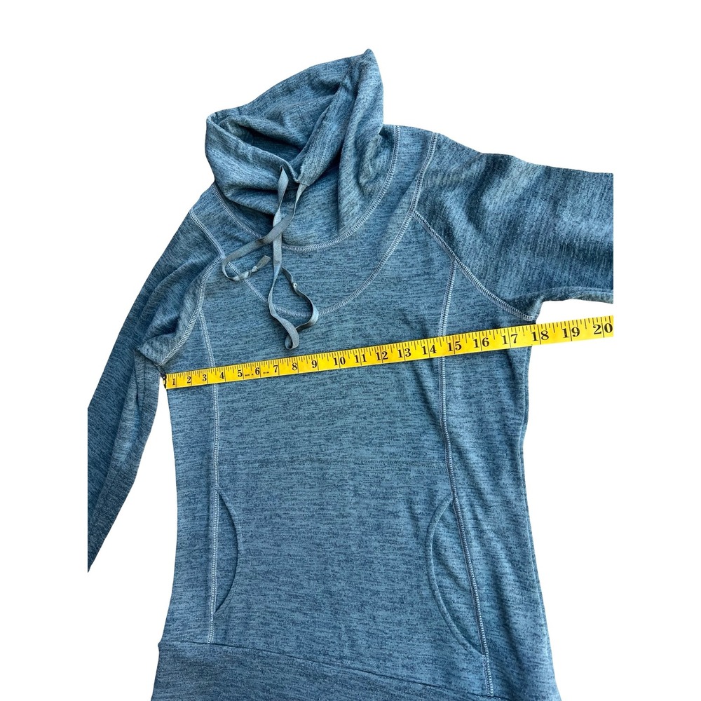 Kuhl Teal-Gray Cowl Neck S Pullover Thumbholes Pure Madness Beer Branded Outdoor - Picture 6 of 9
